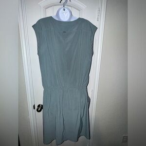 Prana Sage Green Sleeveless Drawstring-Waist Dress